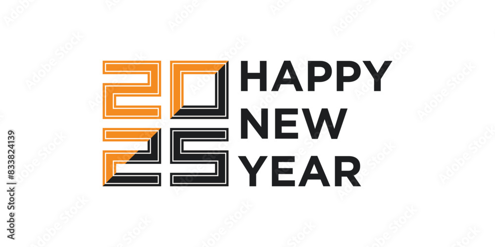 Obraz premium 2025 Happy New Year logo text design vector trendy. Premium Vector