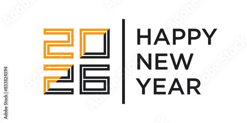 2026 Happy New Year logo text design vector trendy. Premium Vector © gibran