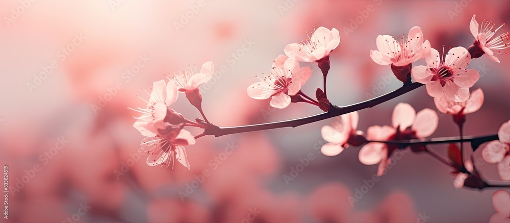 Obraz premium Close-up image of the first spring flowers with a toned effect, suitable for use as a background with copy space.