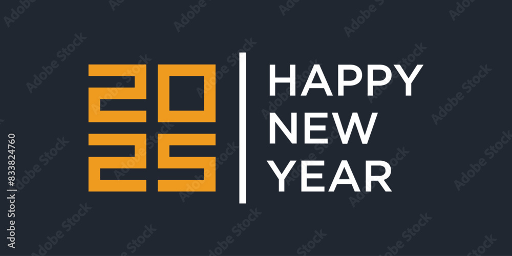 Obraz premium 2025 Happy New Year logo text design vector trendy. Premium Vector