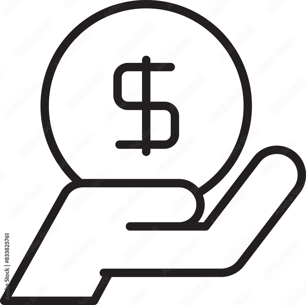 Hand Holding Dollar Coin Hand Holding Dollar Coin