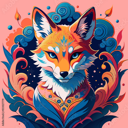 illustration of cartoon fox