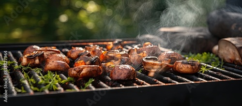 Mushrooms being baked on a ...