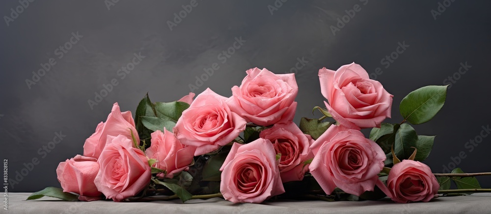 Gorgeous fresh roses held up with a copy space image. Gorgeous fresh roses held up with a copy space image.