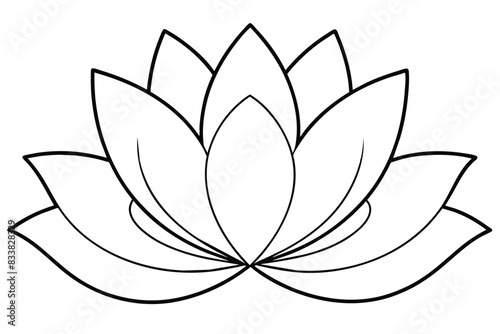 Lotus line art vector illustration