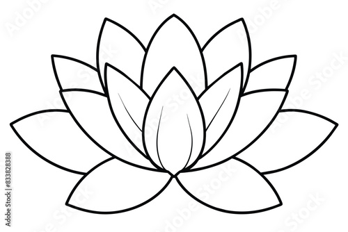 Lotus line art vector illustration