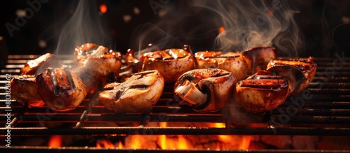 Mushrooms being baked on a ...