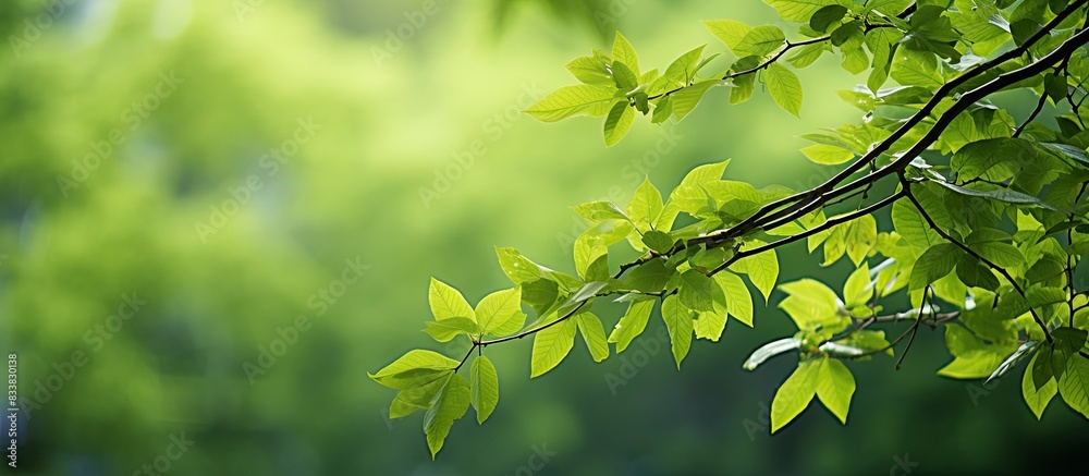 New green foliage in a vibrant spring setting, perfect for a copy space image. New green foliage in a vibrant spring setting, perfect for a copy space image.