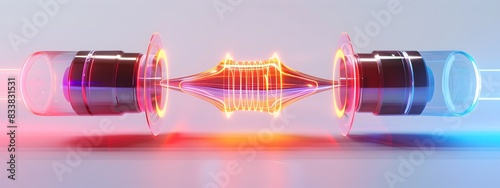 Light Wave in Optical Amplifier of Amplification Process photo