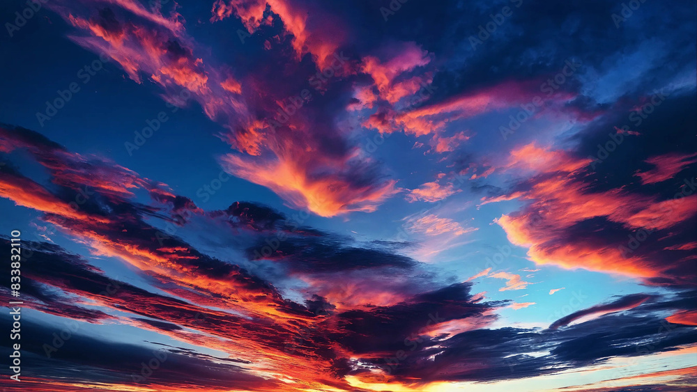 Abstract vivid sky at sunset with copyspace, 16:9, 300dpi Abstract vivid sky at sunset with copyspace, 16:9, 300dpi