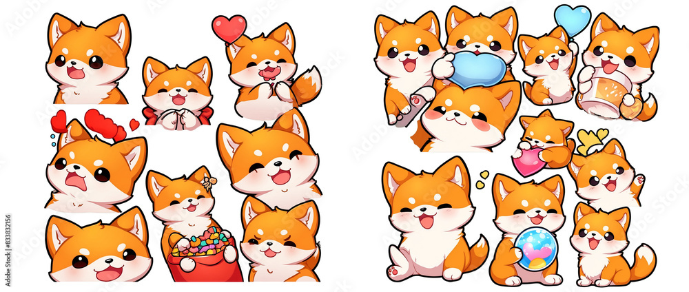 set of shiba inu cut out set of shiba inu cut out