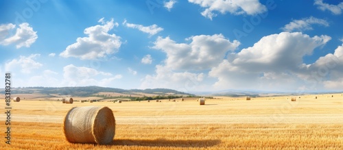 After harvesting, golden wh...