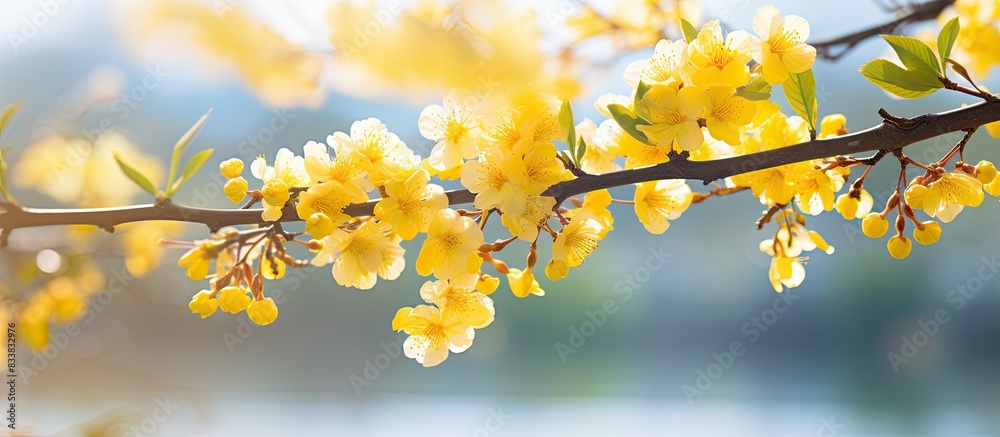 Lovely yellow blossom in the park with copy space image. Lovely yellow blossom in the park with copy space image.