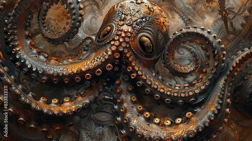 Mechanical Tentacles, A network of mechanical tentacles intertwined in an abstract pattern © DarkinStudio