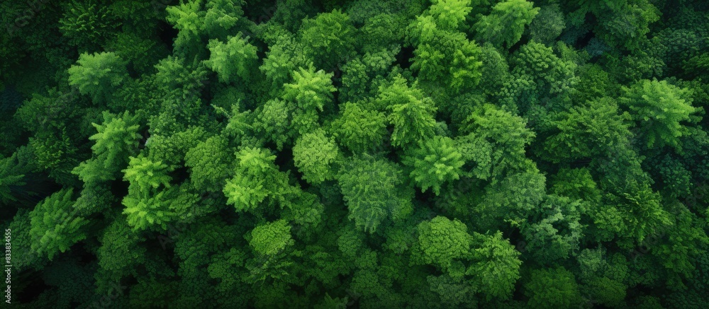 Aerial perspective of lush trees with green leaves offering a visually appealing copy space image. Aerial perspective of lush trees with green leaves offering a visually appealing copy space image.