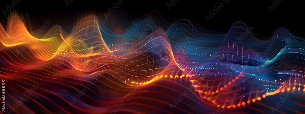 Obraz premium Vibrant Swirling Frequency Response Visualization in Bode Plot Style