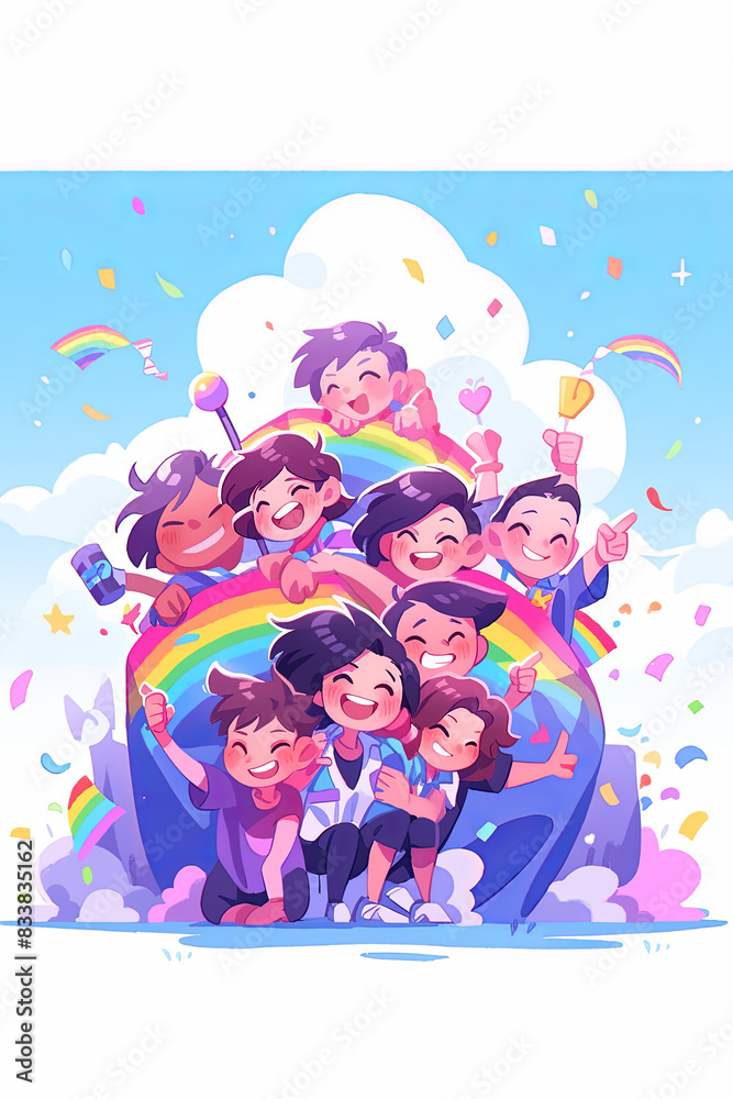 LGBT families celebration Pride month , gay and lesbian relationship. Rainbow and Pride element with white background.
LGBT families celebration Pride month , gay and lesbian relationship. Rainbow and Pride element with white background.