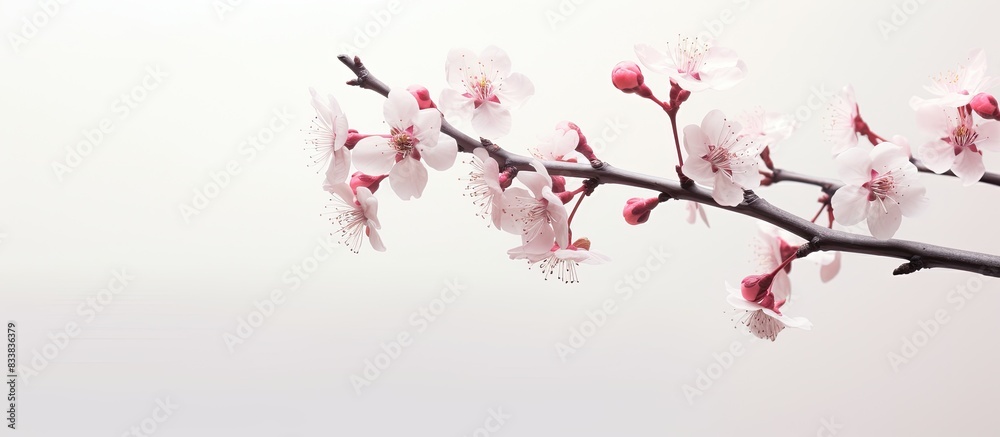 A stunning cherry blossom branch with a tree in the background, ideal for a copy space image. A stunning cherry blossom branch with a tree in the background, ideal for a copy space image.