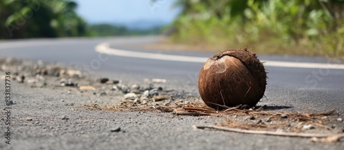 Coconut shell displayed nea...