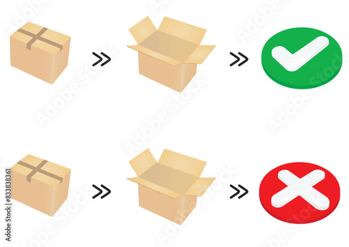 Closed and open box. vector