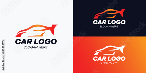 Orange gradient color car logo