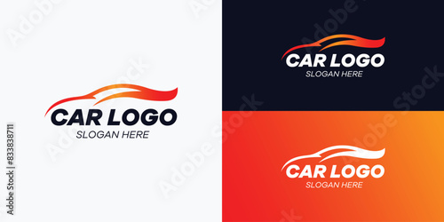 Orange gradient color car logo