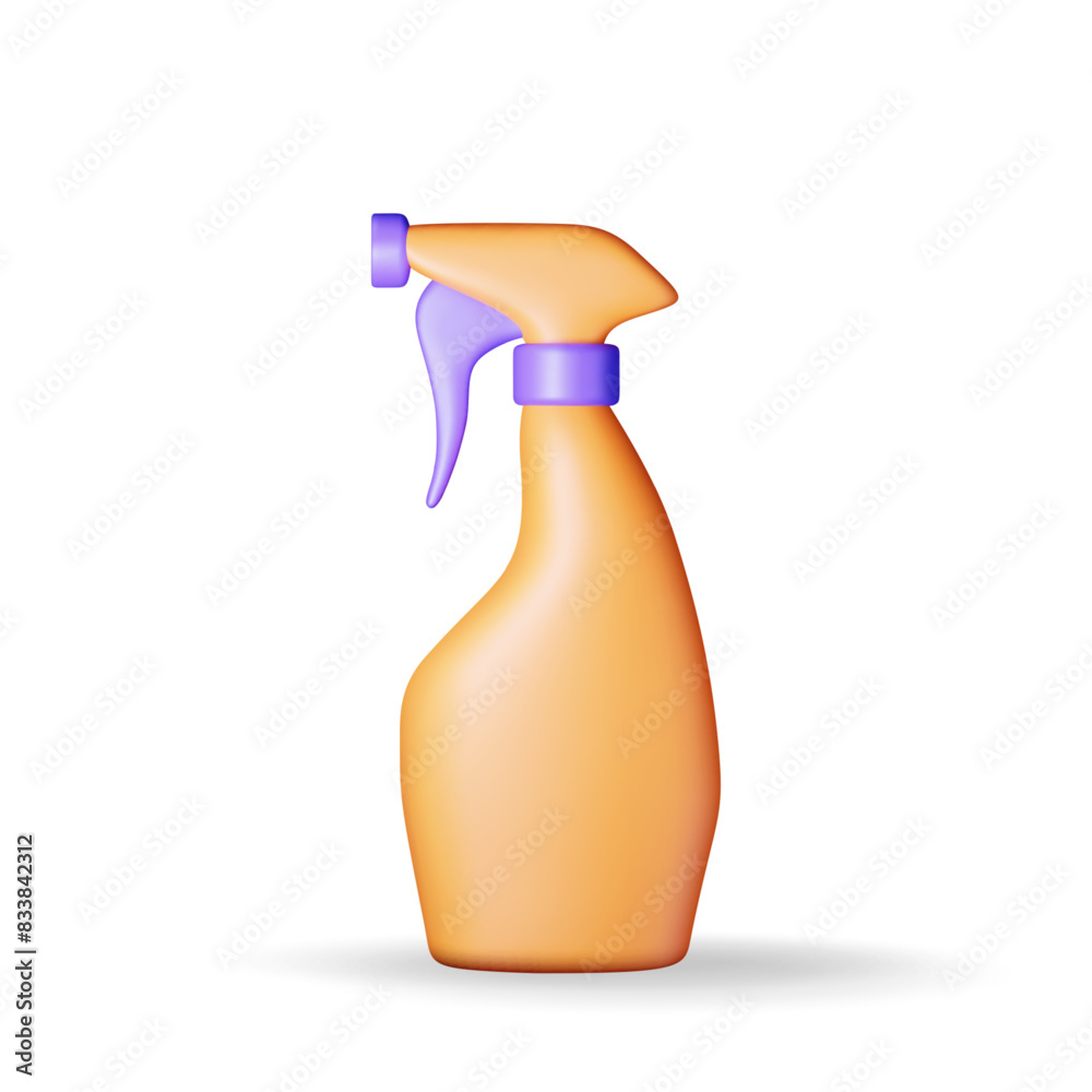 3d bottle with liquid detergent isolated on white. Render spray bottle with cleaner. Dishwashing. Plastic bottle with dispenser for cleaning. House cleaning equipment. Realistic vector illustration 3d bottle with liquid detergent isolated on white. Render spray bottle with cleaner. Dishwashing. Plastic bottle with dispenser for cleaning. House cleaning equipment. Realistic vector illustration