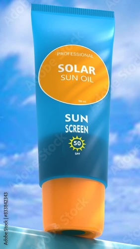 Sunscreen oil in tube against uv rays, spf 50