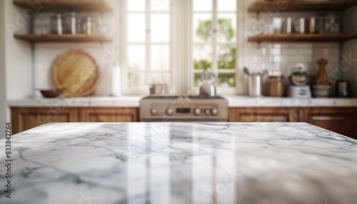 White Marble Countertop in a Modern Kitchen