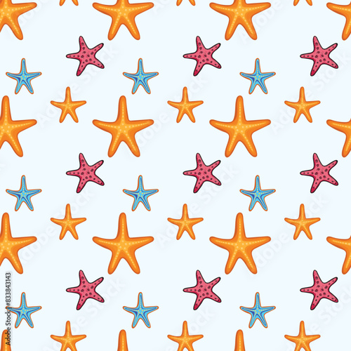 Starfish Gathering Seamless Vector Pattern Design