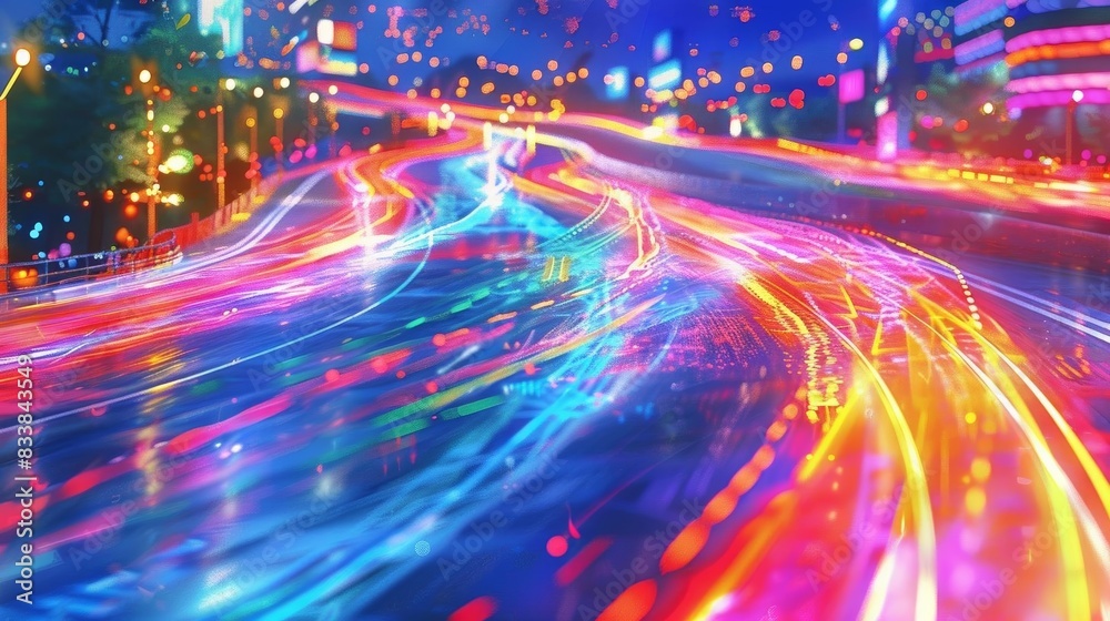 Visualization of streaking light trails in a 3D abstract setting Visualization of streaking light trails in a 3D abstract setting