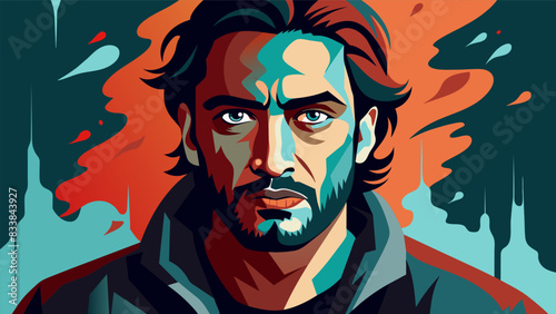 Thick layers of paint add depth and texture to the artwork mirroring the layers and complexities of the artists emotions.. Vector illustration