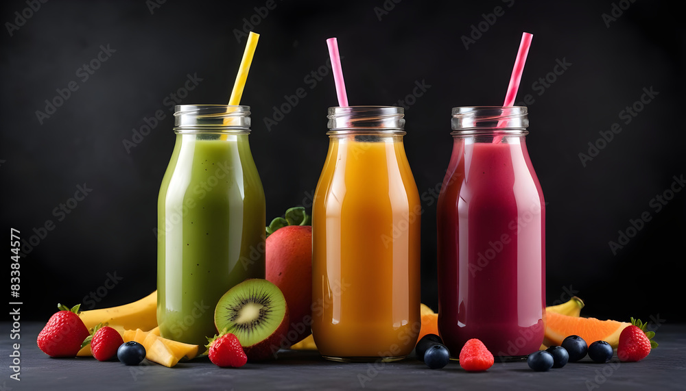 Colorful Juice Bottles