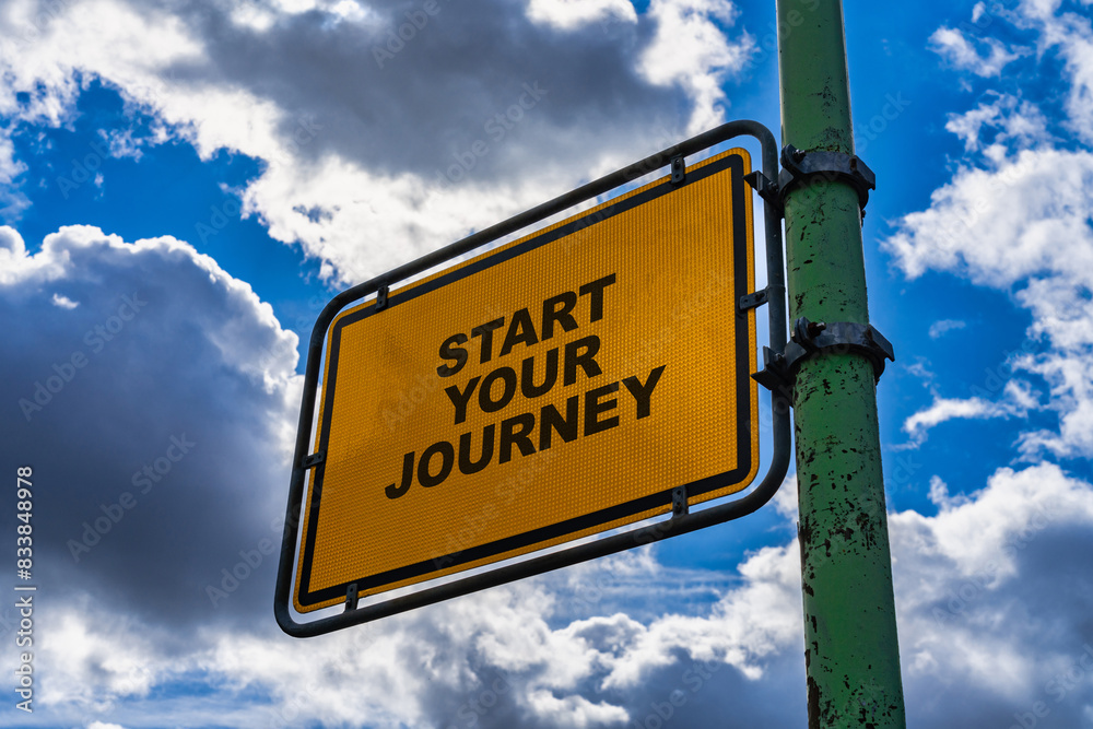Fototapeta premium Start your journey Signpost