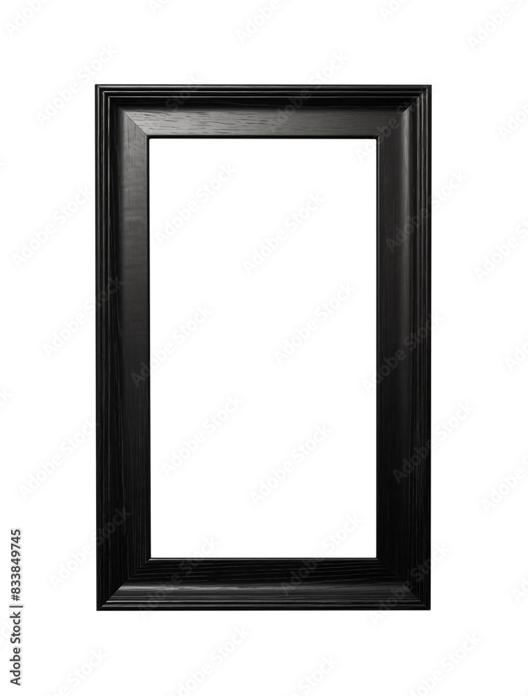 simple black wooden frame. Isolated transparent PNG background. simple black wooden frame. Isolated transparent PNG background.