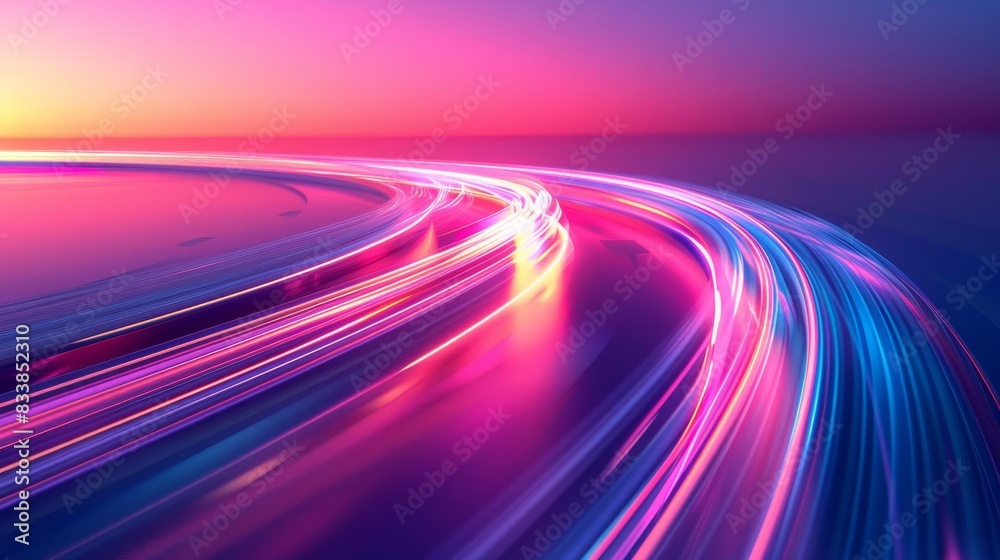 Illustrate a 3D flat render of a highspeed motion scene