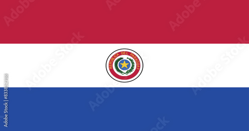 Illustration of the flag of Paraguay country
