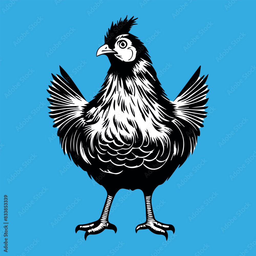 Fototapeta premium black and white rooster