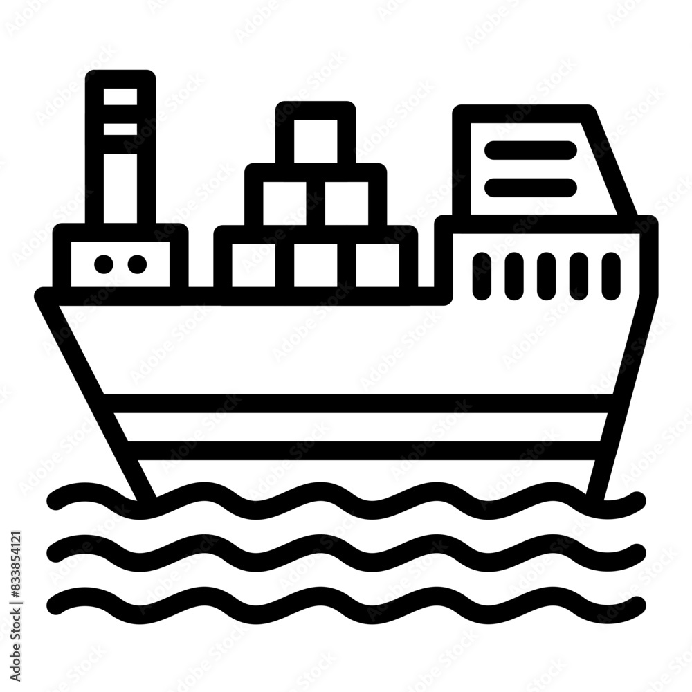 Vector Design Cargo Ship Icon Style Vector Design Cargo Ship Icon Style