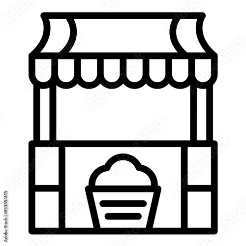 Vector Design Ice Cream Stall Icon Style