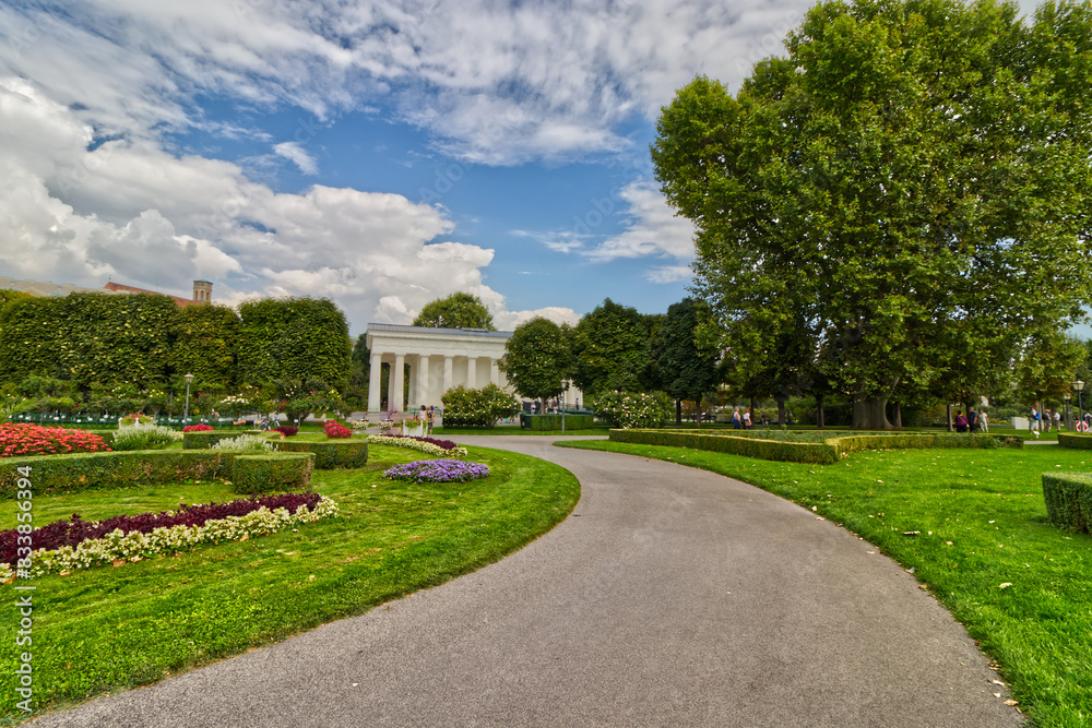 Fototapeta premium The rose park swarming with tourists, Vienna, Austria