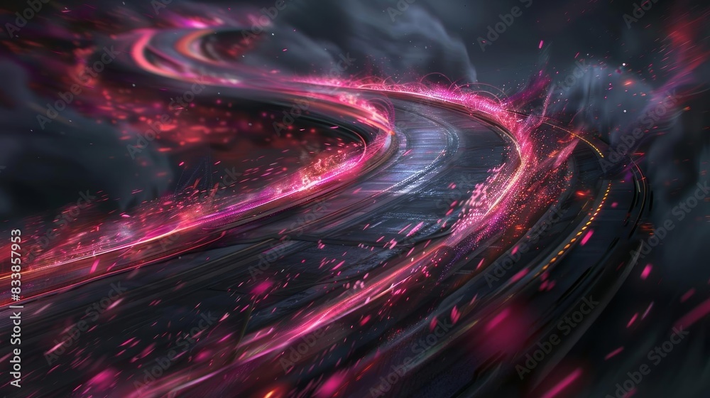 Vivid light trails that twist and turn abstract Vivid light trails that twist and turn abstract