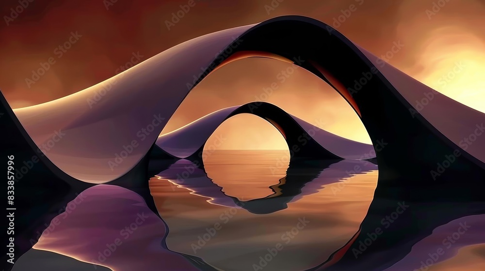 Gentle lavender backdrop displaying a 3D abstract mirror reflection ...