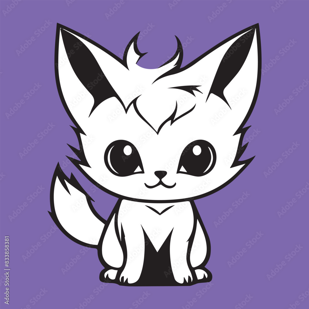 Fototapeta premium red fox cartoon vector logo t shirt design