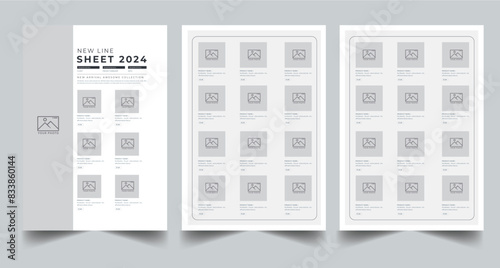 Product Line Sheet Template, Wholesale Template, Product Catalog Design Layout with 3 page 
