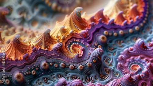 Psychedelic Fractals, Intricate fractal patterns with a psychedelic color palette © DarkinStudio