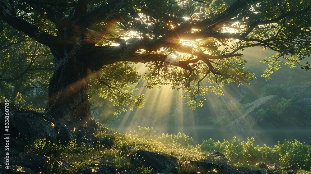 Create an image of seeking shade during the peak sun hours Create an image of seeking shade during the peak sun hours
