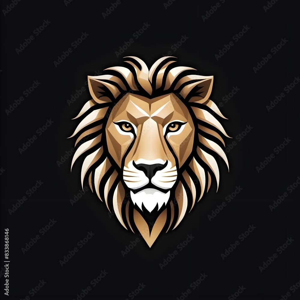 yellowish golden lion head on black yellowish golden lion head on black