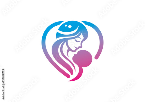 Wallpaper Mural Mom and baby vector, mother’s day vector, mom and child vector Torontodigital.ca