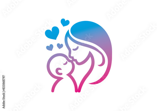 Mom and baby vector  mother   s day vector  mom and child vector